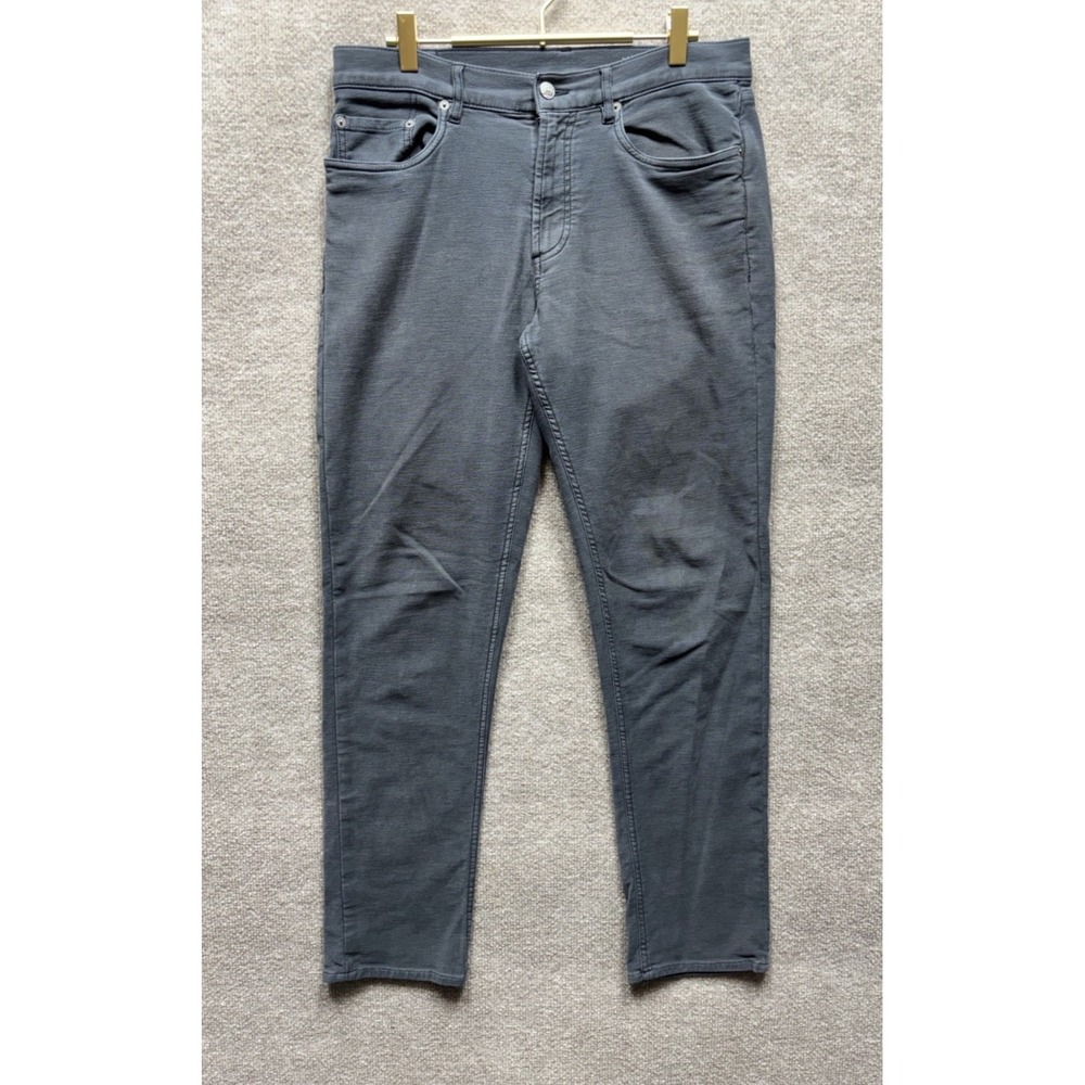 Faherty Stretch Terry 5 Pocket Pants Men 31 x 31 Faded Gray Patina Taper Leg